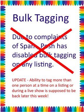 UPDATE - Bulk Tagging on Listing Should Be REINSTATED this Week!